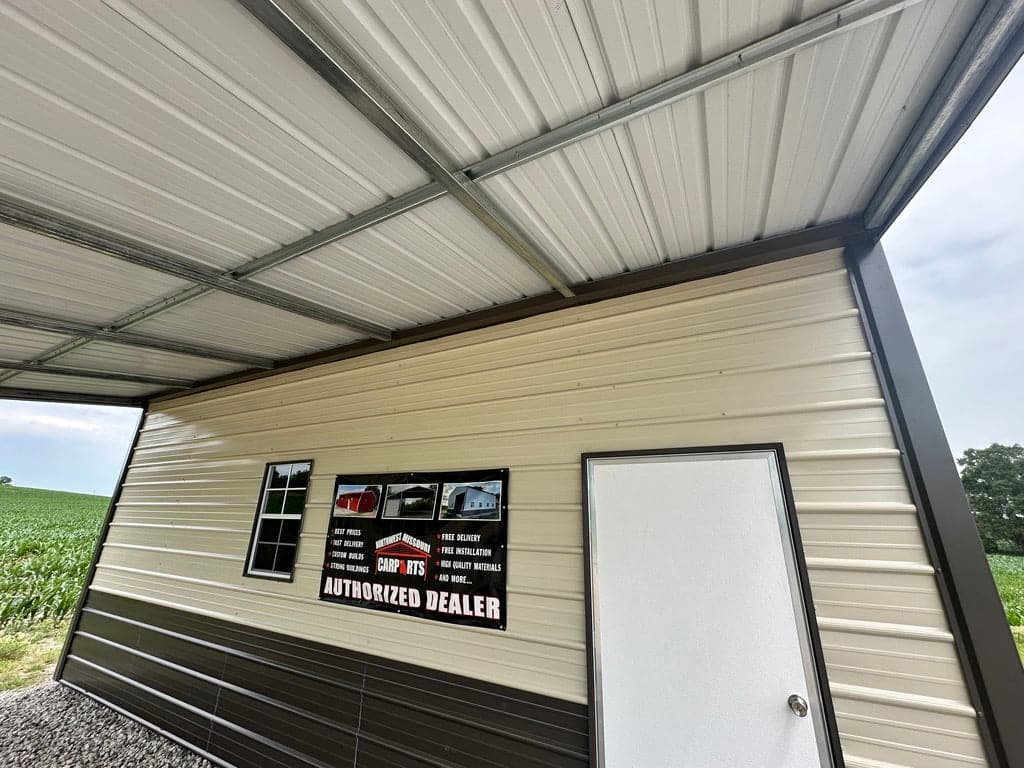 42x25x12'/10' Steel Garage with Carport - Yutan, NE - Image 8