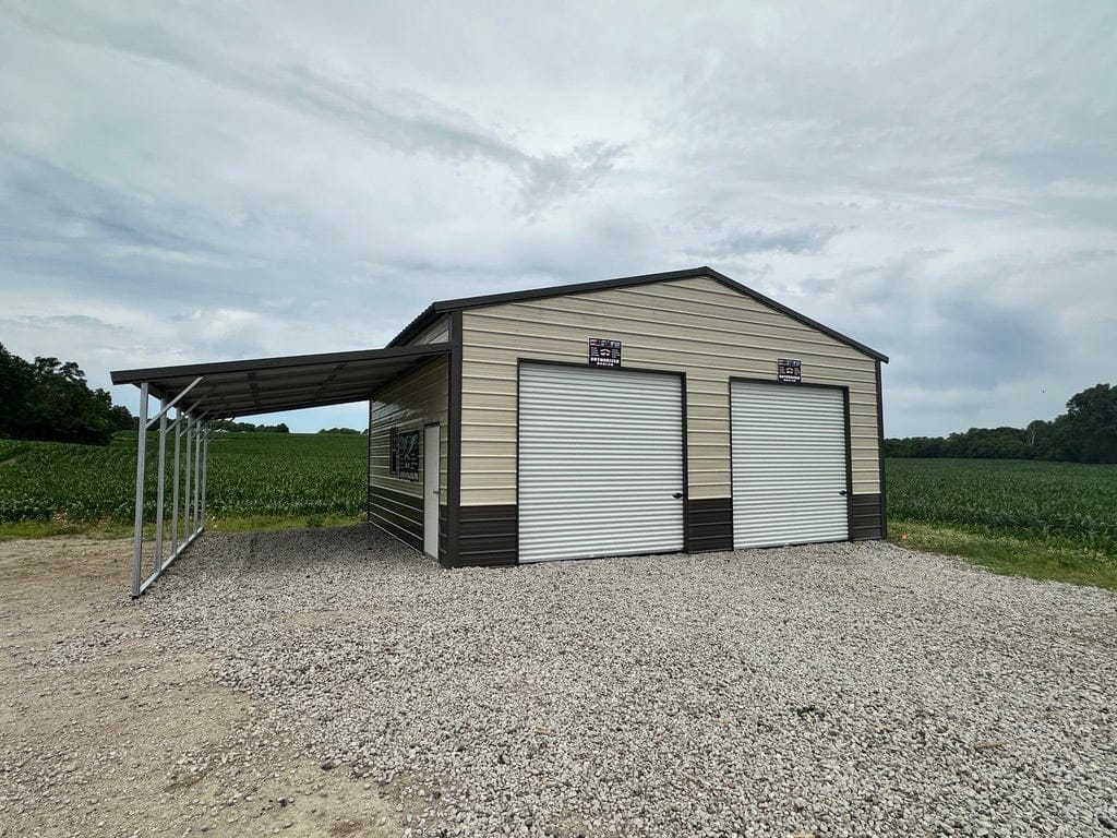 42x25x12'/10' Steel Garage with Carport - Yutan, NE - Image 4