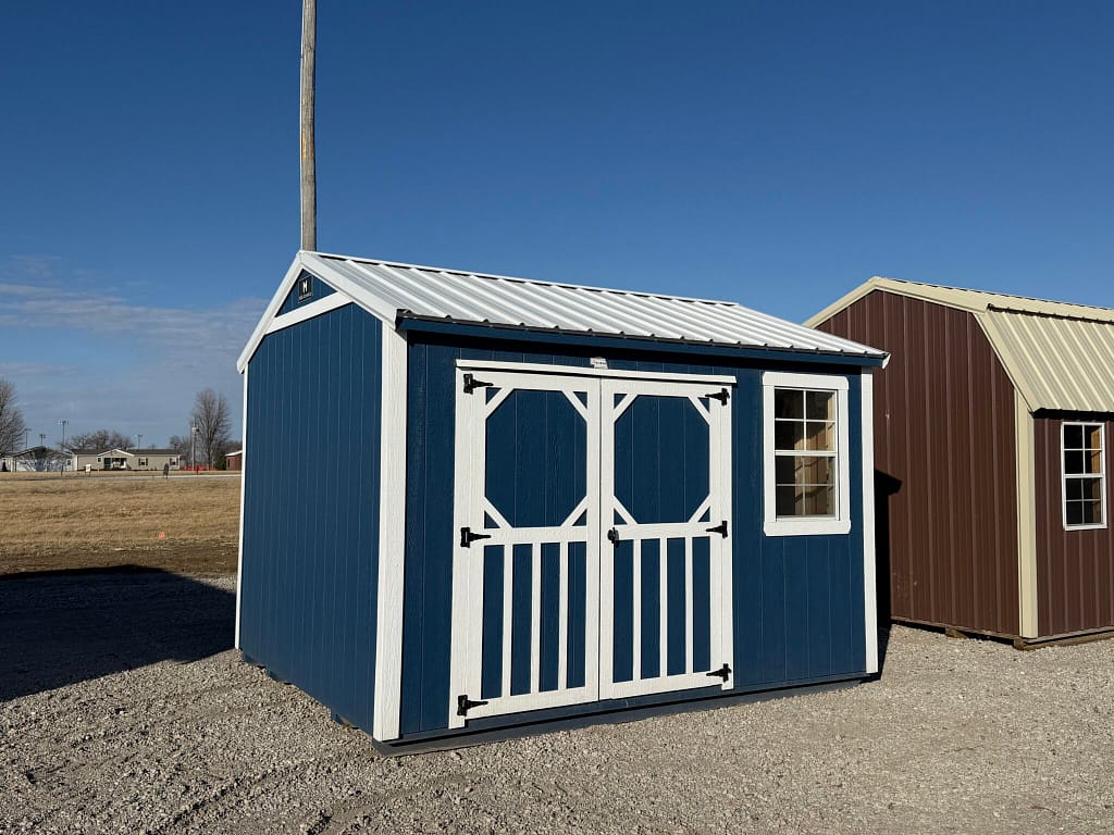 10x12 Garden Shed – blue and white storage shed, Hampton, NE