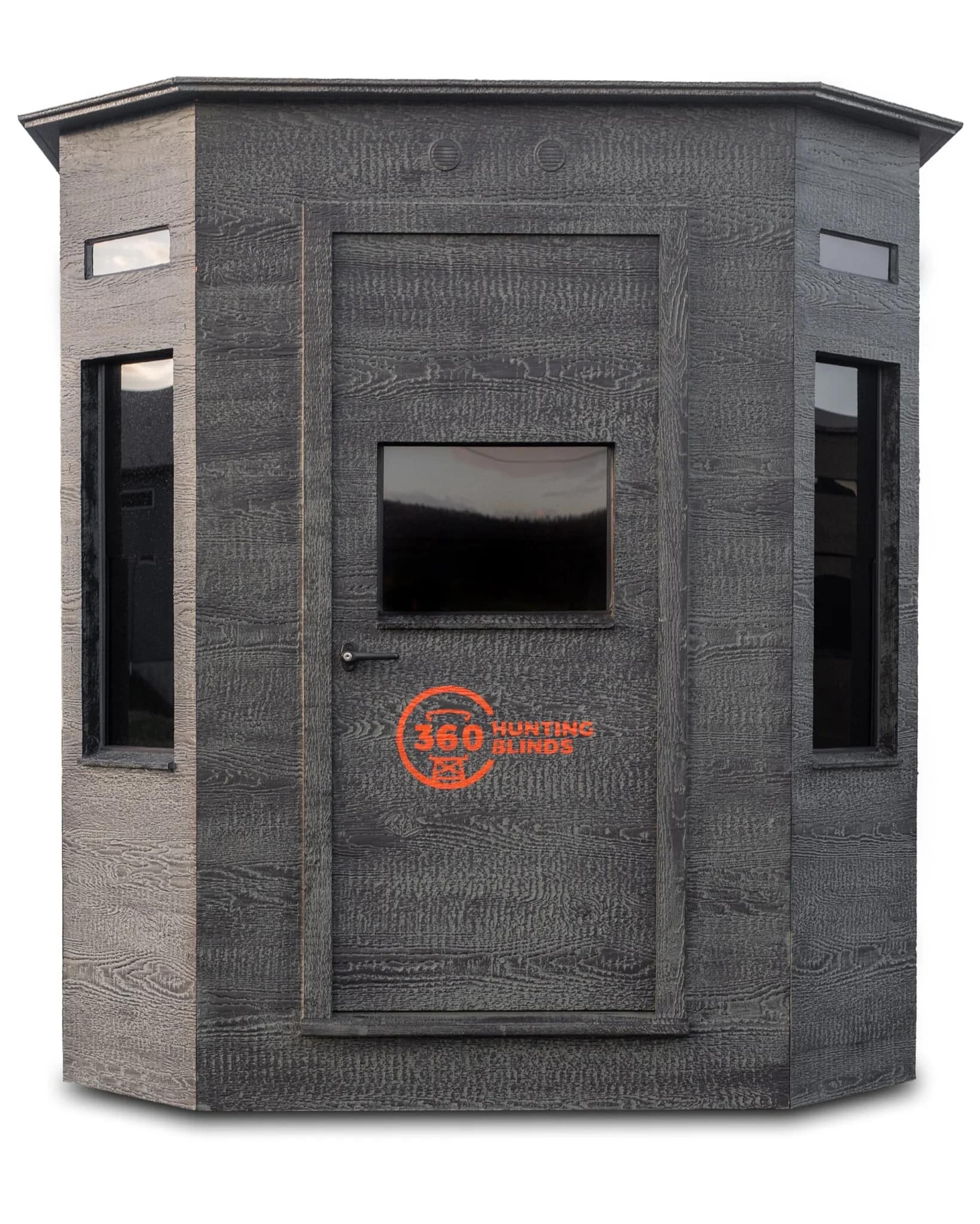 Product image showing the front of the Shootin' House hunting blind.