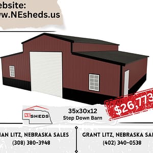35x30x12 Step Down Barn