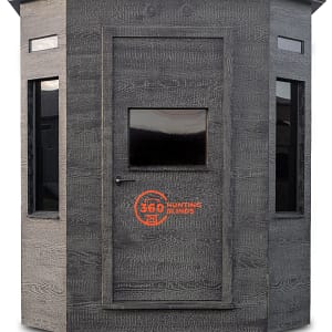Product image showing the front of the Shootin' House hunting blind.